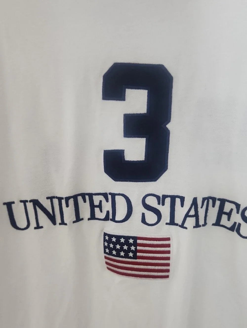 Polo by Ralph Lauren White Polo with Navy USA & Flag Embroidery